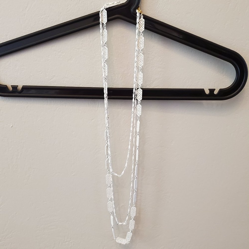 Boho white metal necklaces